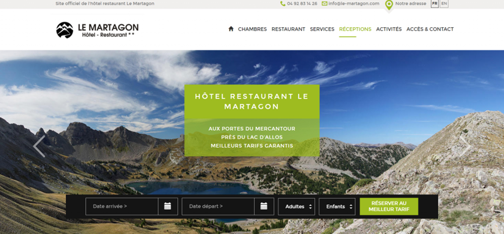 Exemple de Création d'un Site internet pour un Hôtel Restaurant Alpes